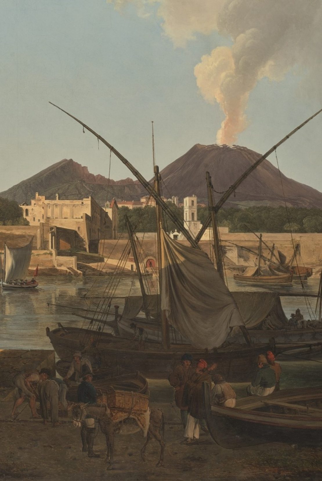Joseph Rebell, Il porto del Granatello vicino a Portici con il Vesuvio sullo sfondo, 1819 olio su tela, 98 x 137 cm Vienna, Belvedere. © Wien, Belvedere