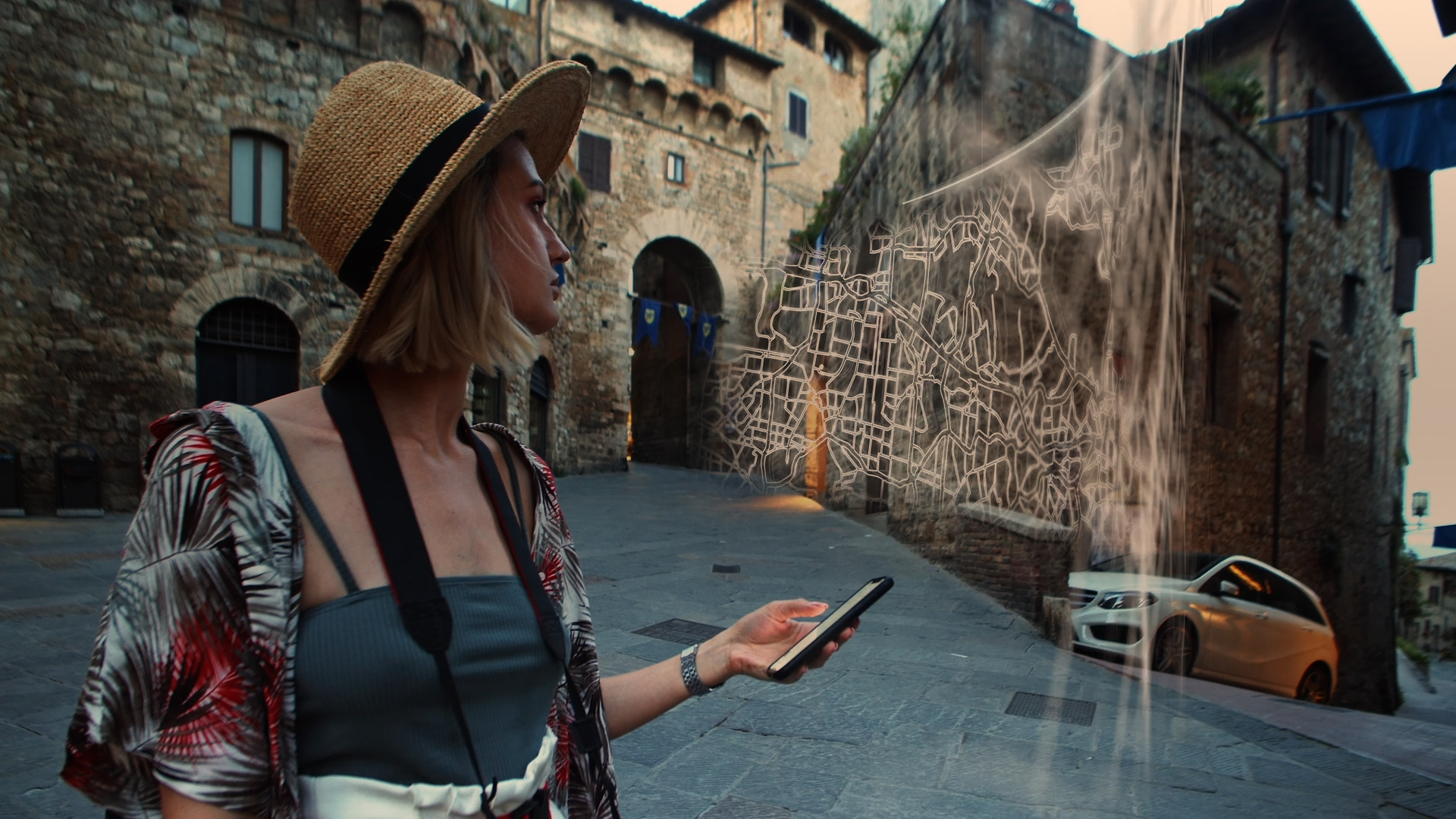 Immagine con ragazza con lo smartphone