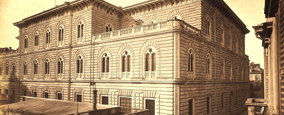 Ancient image od Cà de Sass, the headquarter of Intesa Sanpaolo in Milan